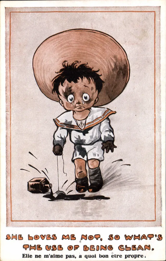 Trauriges Seemädchen — Karikatur — Inter-Art Co. Red Lion Square, London, W.C. Nr. 457 - Vorderseite