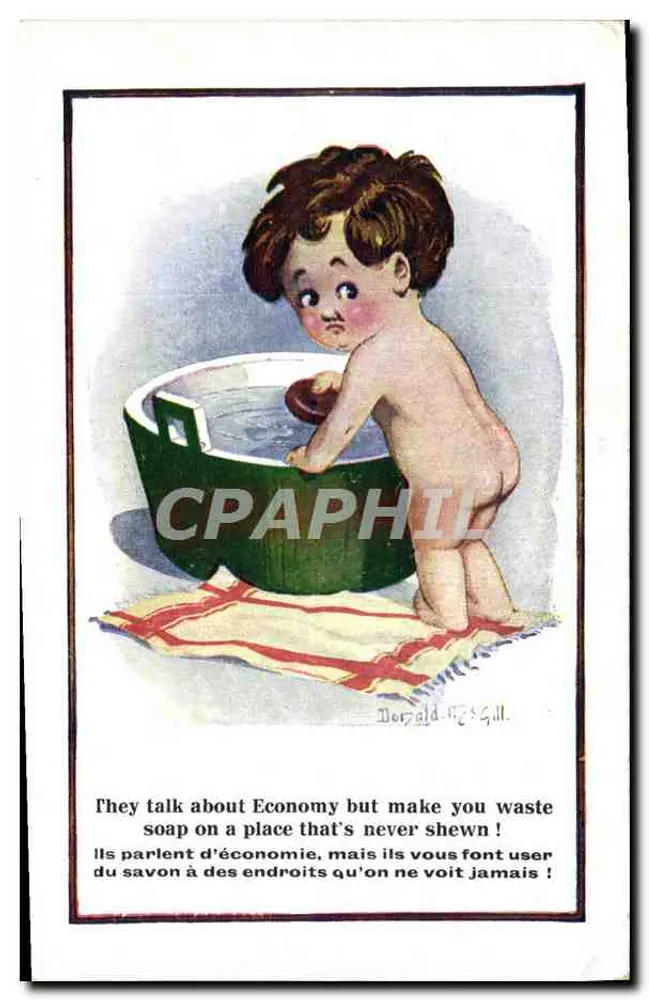 Kind in einem Eimer — Werbung für Seife — Inter-Art Co. Florence House, Barnes, London, S.W. — Serie 'COMIQUE' Nr. 1651 - Vorderseite