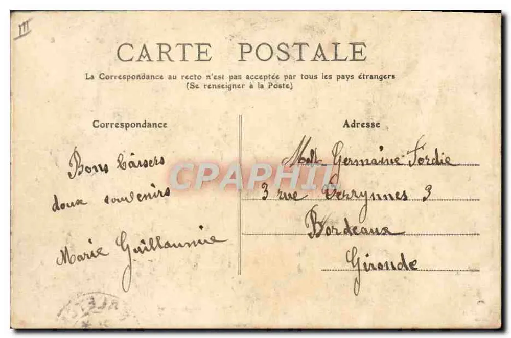 Bourrée d'Auvergne — Cruzeiro — CPAPHIL n°903 - Verso
