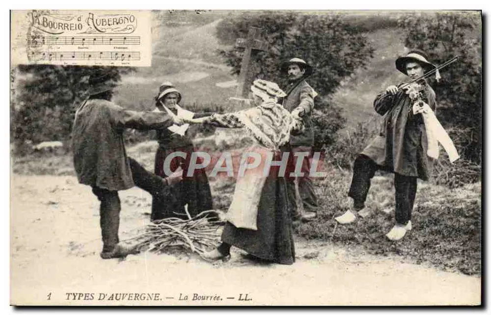 Tipos de Auvergne — A Bourrée — LL. - Frente