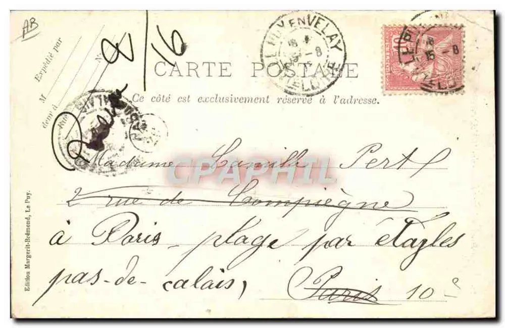 Okręgi Puy — La Bourrée, rodzaj narodowej tańca dla dwóch lub wielu par, pochodzenia walca i kwadrylu, szczególnie ceniony w Auvergne i Velay — Wydawnictwo Marguerite-Ramond, Le Puy - Rewers