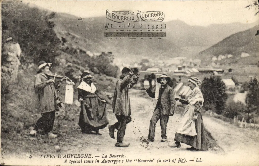 Tipos de Auvergne — A Dança da Bourrée — LL. - Frente