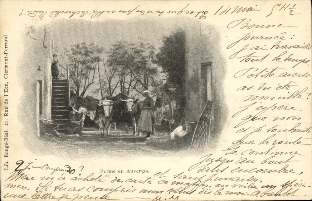 Fazenda na Auvergne — Rue de l'Ecu, Clermont-Ferrand — Lib. Bougé-Béal, 21 - Frente
