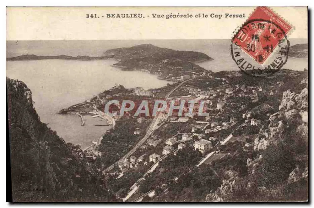 Beaulieu - Vista geral e o Cap Ferrat — Editor GLETTA, n° 341 - Frente