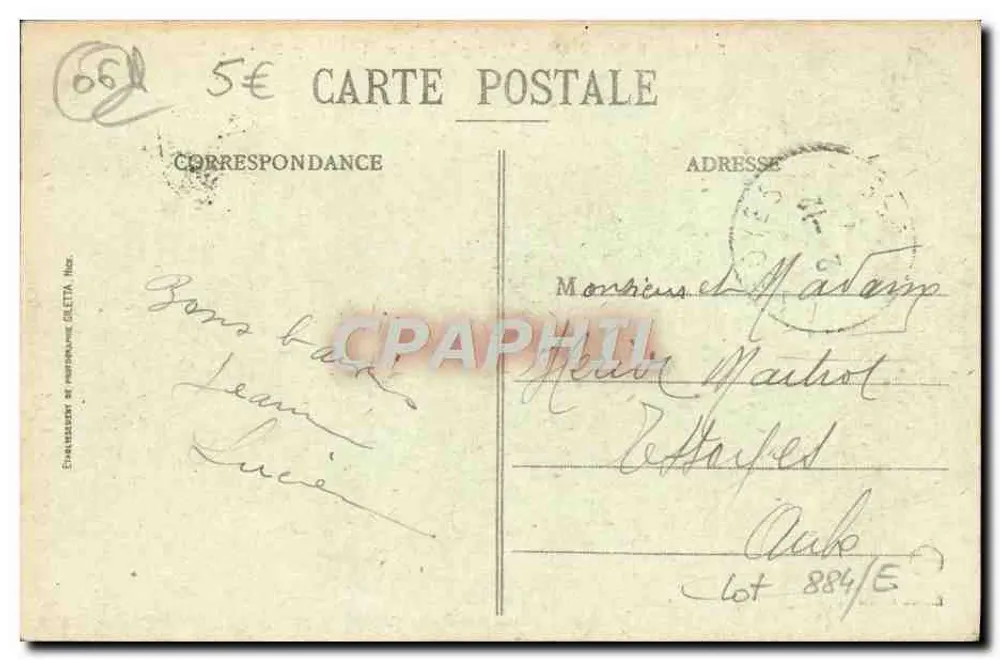 Beaulieu - Vista geral e o Cap Ferrat — Editor GLETTA, n° 341 - Verso