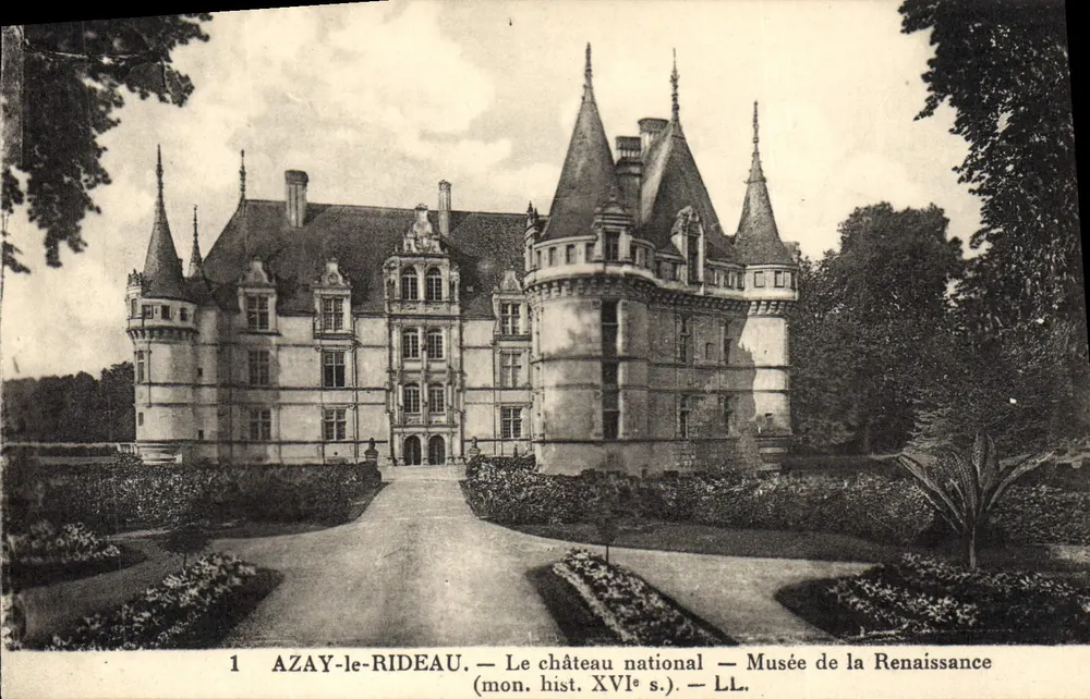 Azay-le-Rideau — Das nationale Schloss — Museum der Renaissance (Historisches Denkmal, 16. Jahrhundert) — LL. - Vorderseite