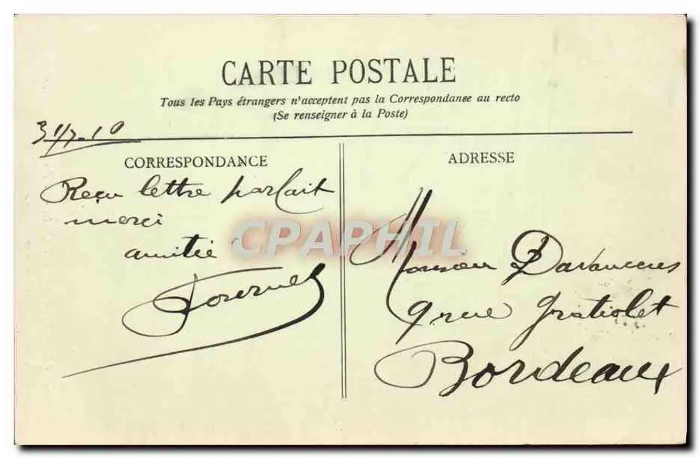 Biarritz Artistique — Der Felsen der Jungfrau — Sammlung Goree, Foto-Verlag Talence (Gironde) - Rückseite