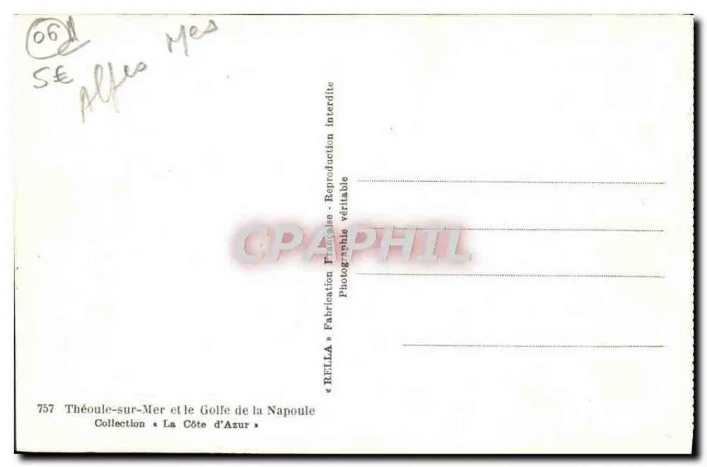 Théoule-sur-Mer e o Golfo da Napoule — Coleção «A Costa da Azur» — editor RELLA - Verso