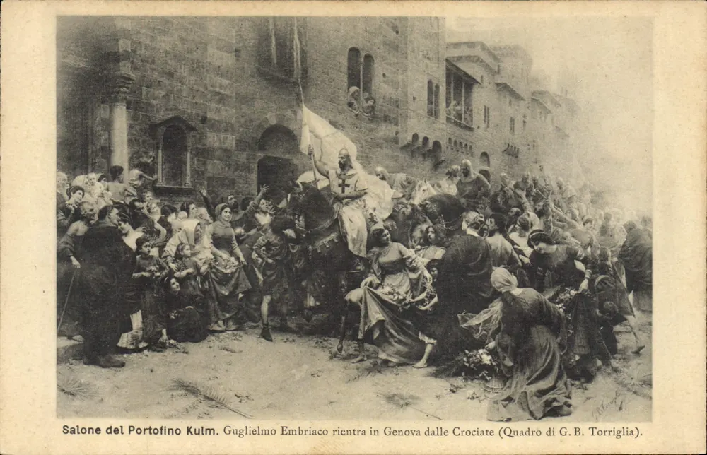 Guglielmo Embriaco kehrt aus den Kreuzzügen nach Genua zurück — Gemälde von G.B. Torriglia - Vorderseite