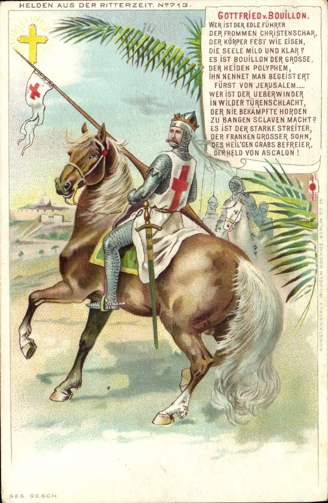 Gottfried von Bouillon — Herói da cavalaria — Kunstanstalt Wilhelm Boehme, Berlim, N°713 - Frente