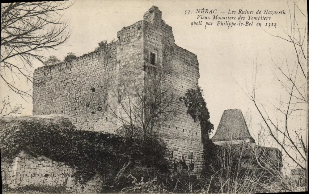 Nérac — Ruinen der Templer — Tuja photolit. - Nérac - Vorderseite
