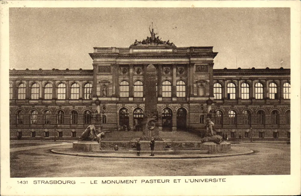 Estrasburgo — Monumento Pasteur e a Universidade — Imp. Wulthouze-Dornach n°1431 - Frente