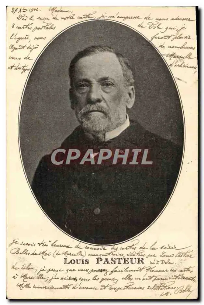 Louis Pasteur — retrato — editor desconhecido, número de série não visível - Frente