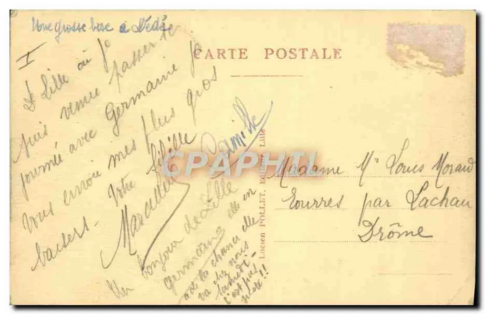 Lille - A Instituição Pasteur — L.P. 26 — editor L. Poullet - Verso