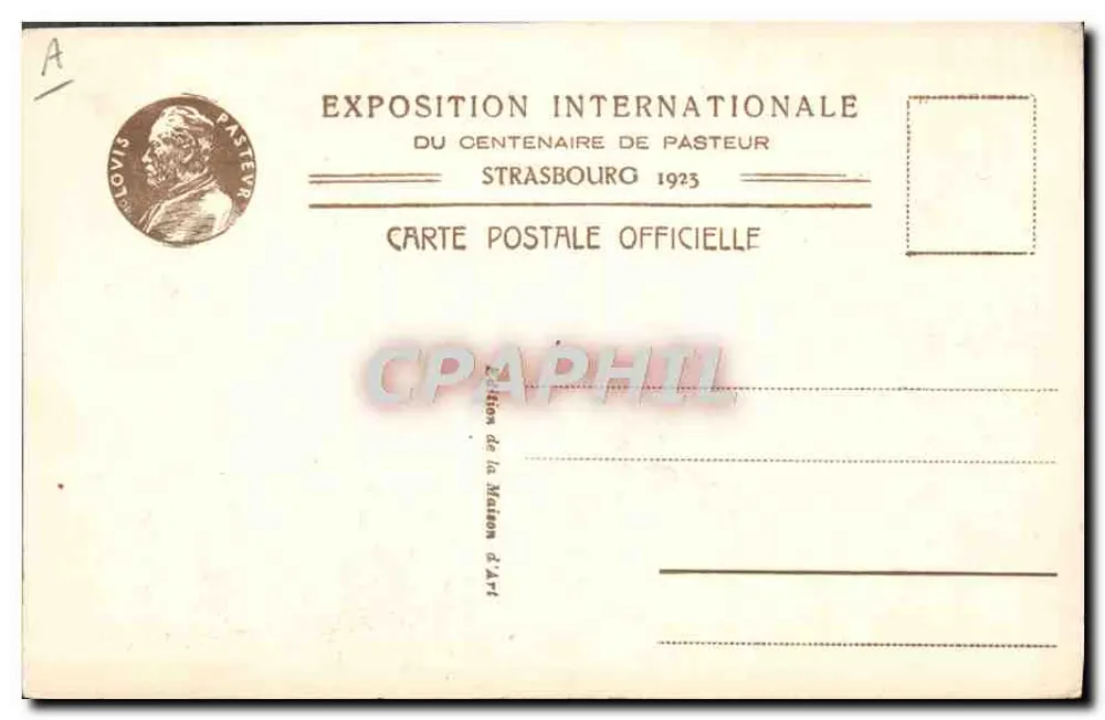 O Kuppelhof — Última residência de L. Pasteur em Strasbourg — Edição da Maison d'Art - Verso