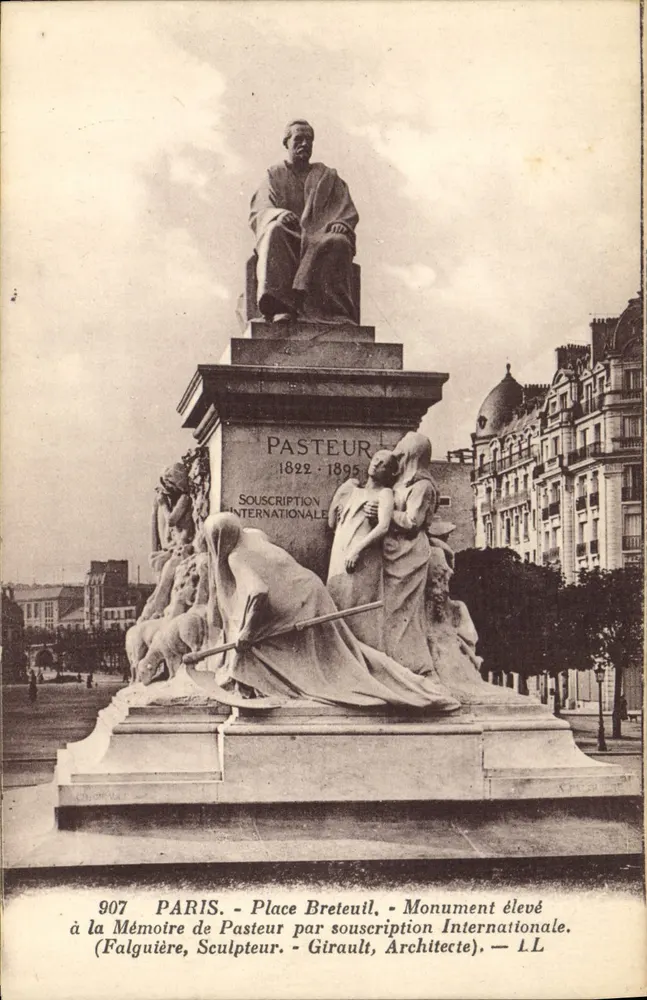 Monumento a Pasteur — Praça Breteuil — Paris — Escultor Falguière, Arquiteto Girault - Frente