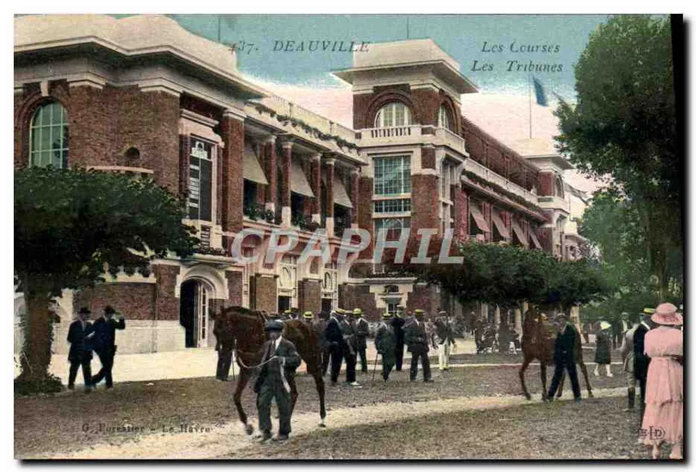Deauville — Die Rennen, Die Tribünen — G. Porcetier, Le Havre - Vorderseite