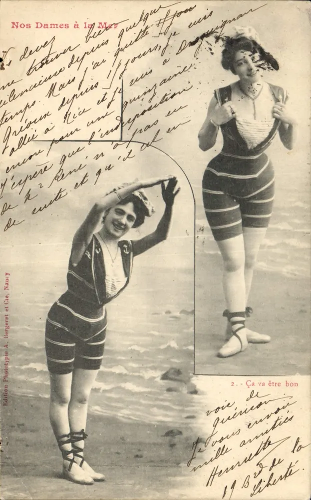 Unsere Damen am Meer — Phototypie-Ausgabe A. Bergeret et Cie, Nr. 7 - Vorderseite