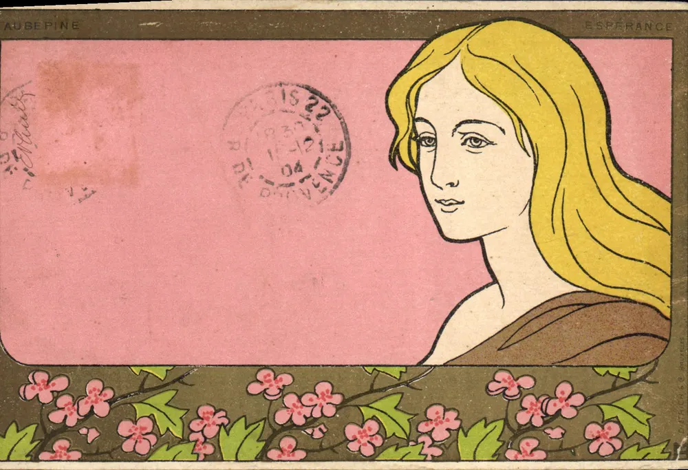 Esperance — junges blondes Mädchen im Profil — Verlag ZETTCH & Cie, Paris - Vorderseite