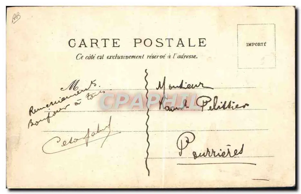 Castelo de Salignac-Silvestre — desenho a tinta — C. Fable - Verso