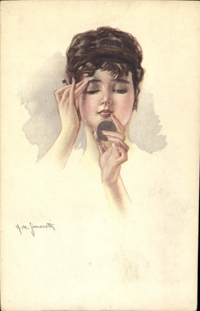Frau, die Schminken — Illustration — A.M. Jimonetti - Vorderseite