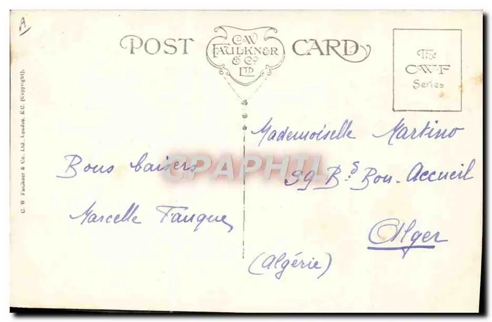 Mädchen, das Stiefel für einen Soldaten näht — H.E.C. Parigh Lamerie — Paris - Rückseite