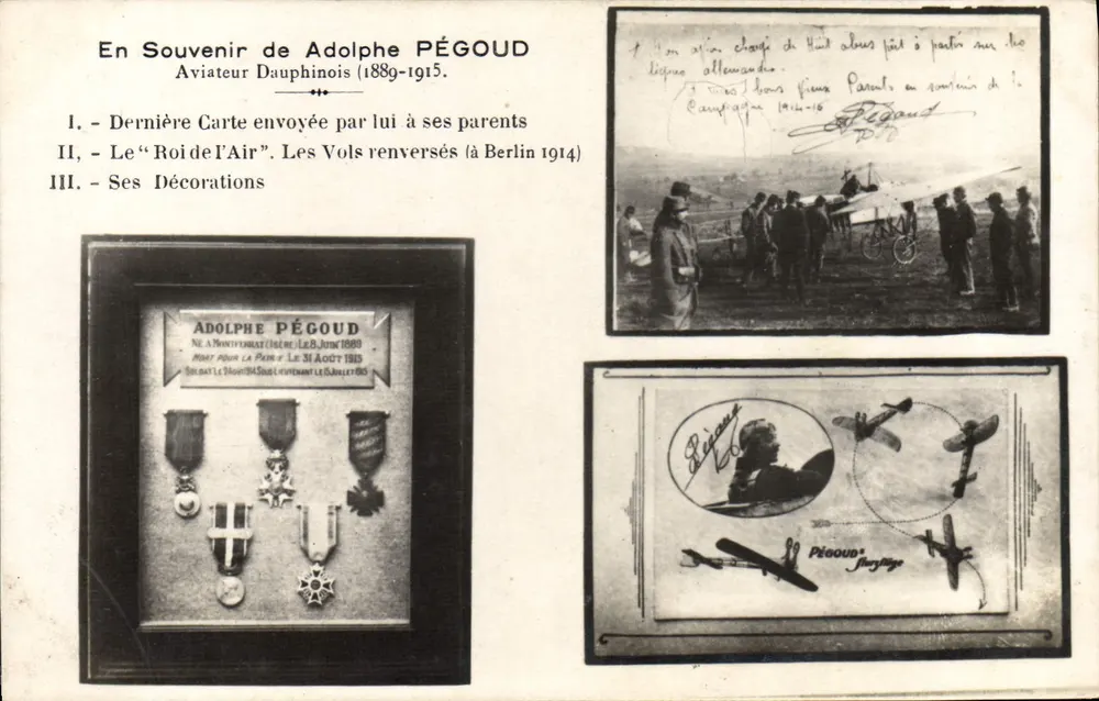 Adolphe PÉGOUD — Flieger aus dem Dauphiné (1889-1915) — Erinnerung an seine Eltern - Vorderseite