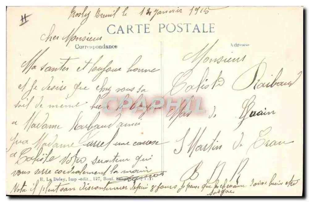 Canhões Ingleses Ocultos — Batalha do Iser — 20me Série — E. La Deley - Verso