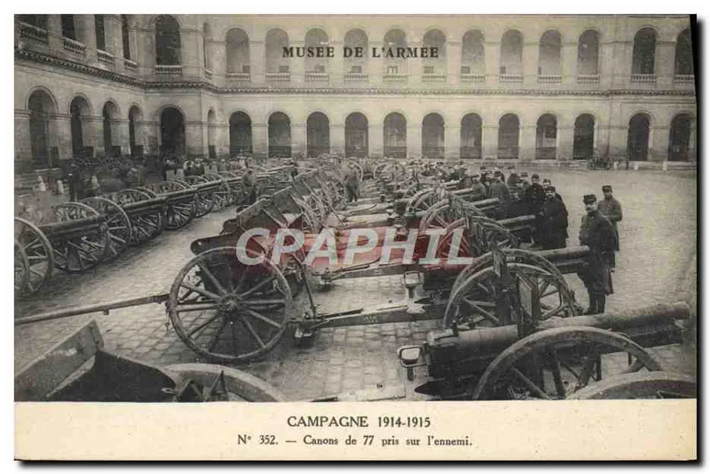 Kampagne 1914-1915 — 77 mm Kanonen vom Feind erobert — Musée de l'Armée - Vorderseite