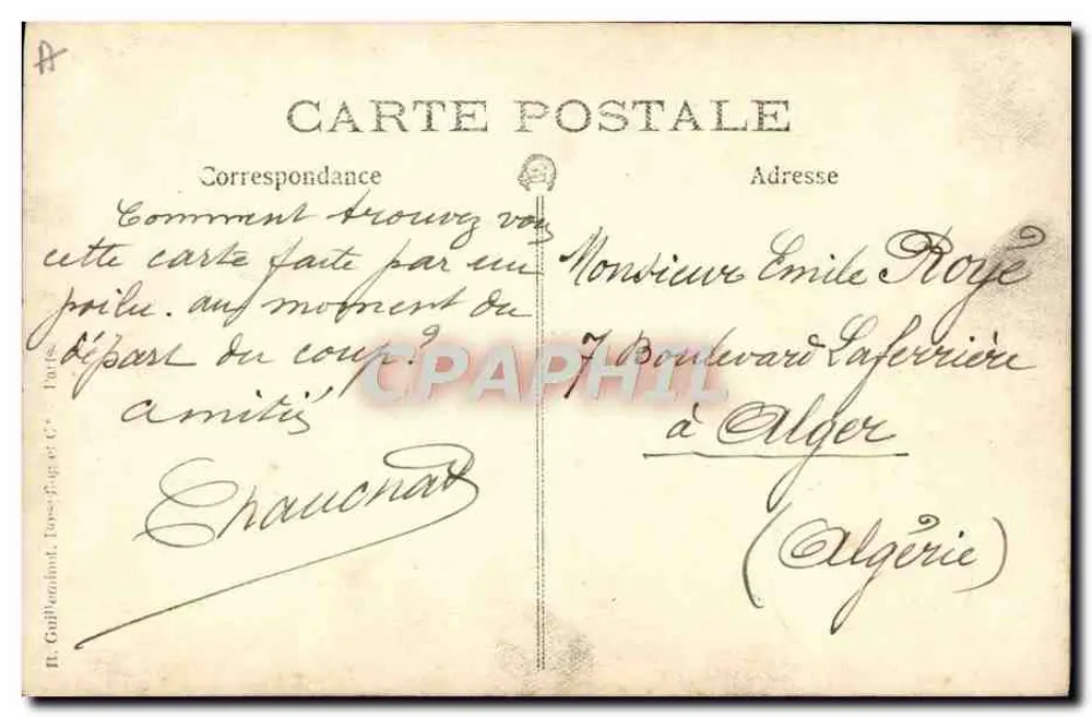 Canhão de campanha em ação — Tresoret (França) — Tresoret Postes - Verso