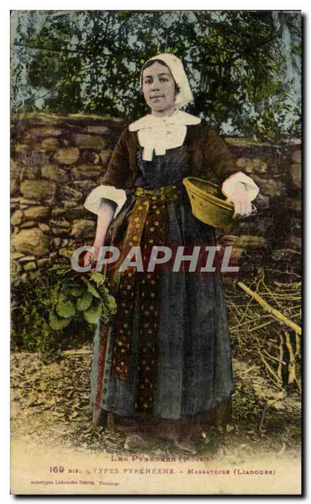 Massatoise (Liadoune) — mulher em traje tradicional — autotipos Labouche Frères, Toulouse, n° 169 bis - Frente