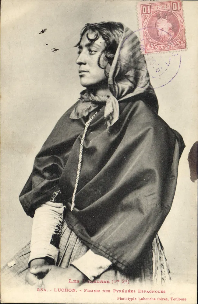 Luchon - Frau der spanischen Pyrenäen — Phototypie Labouche frères, Toulouse, n° 284 - Vorderseite