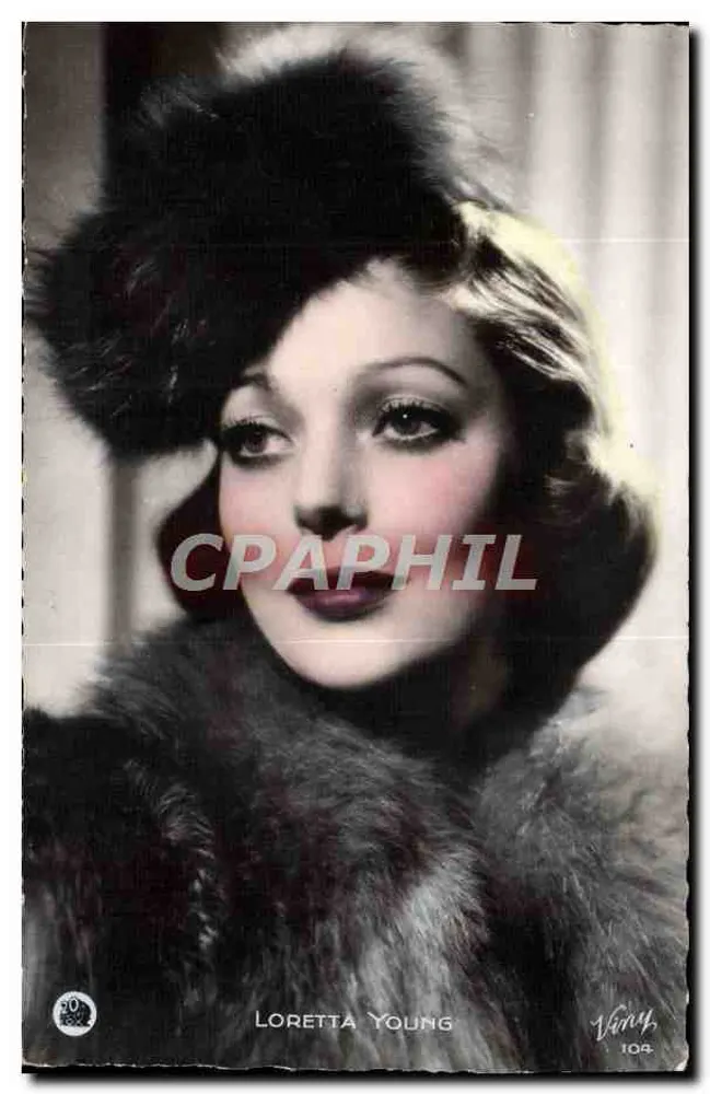 Loretta Young — Retrato em preto e branco — Viny, n°104 - Frente