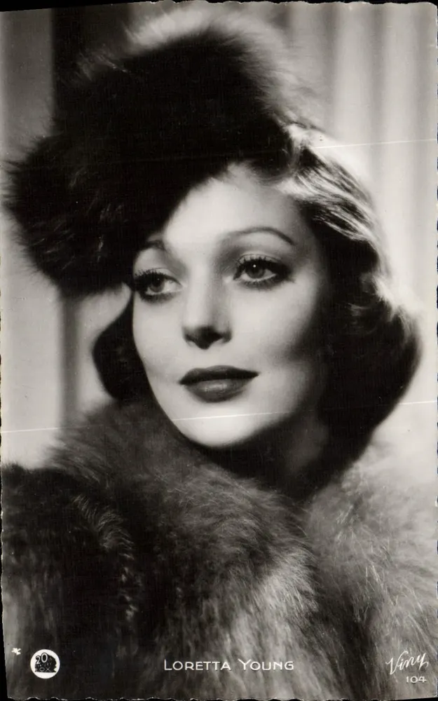 Loretta Young — retrato em preto e branco — Viny 104 - Frente