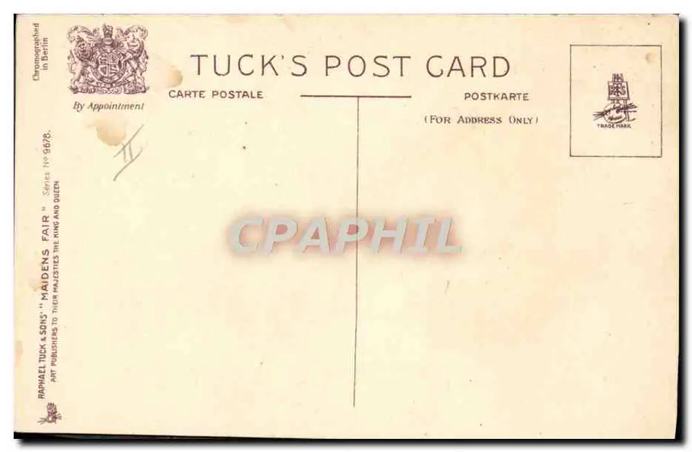 Junge Frau von schlichter Grazie — Thomson — Tuck's Post Card, Serie 110 - Rückseite
