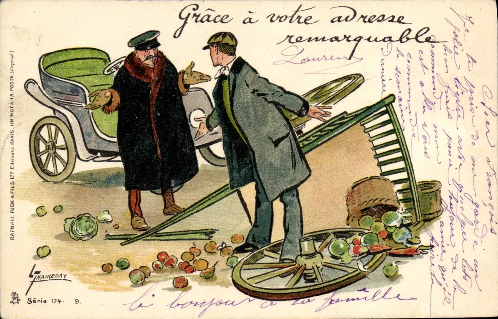 Humoristische Karte — Ein Bürgerlicher zur Familie — Verlag L. Maugeray, Serie 174 - Vorderseite