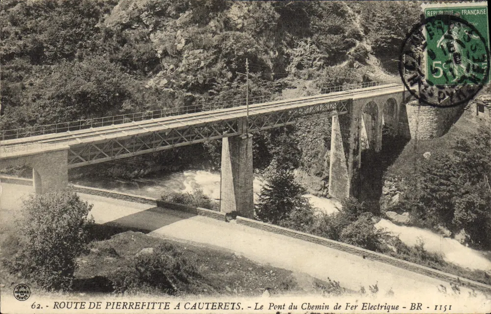 Route von Pierrefitte nach Cauterets — Die Elektrische Eisenbahnbrücke — BR - 1151 - Vorderseite