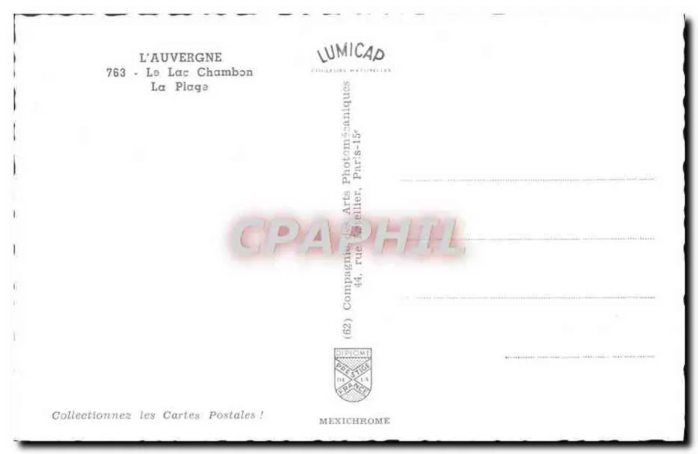 Lago Chambon — A Praia — LUMICAP - Verso