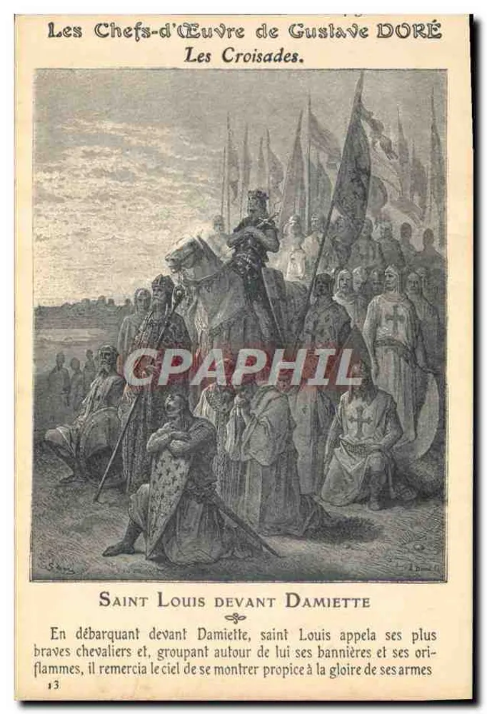 Saint Louis vor Damiette — Die Kreuzzüge — Gustave DORÉ, n°13 - Vorderseite