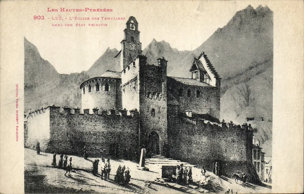 Luz - Die Templerkirche in ihrem ursprünglichen Zustand — Hautes-Pyrénées, Nr. 903, Phototypie Labroche Frères Toulouse - Vorderseite