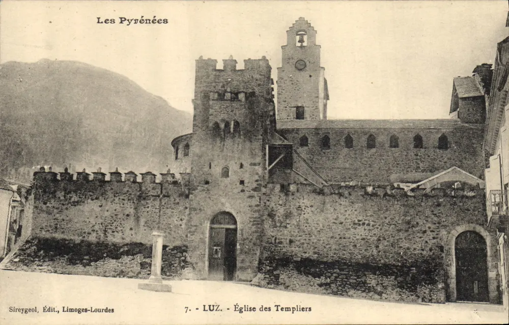 Luz - Igreja dos Templários — Os Pirineus — Sireygeol, Editor, Limoges-Lourdes, n°7 - Frente