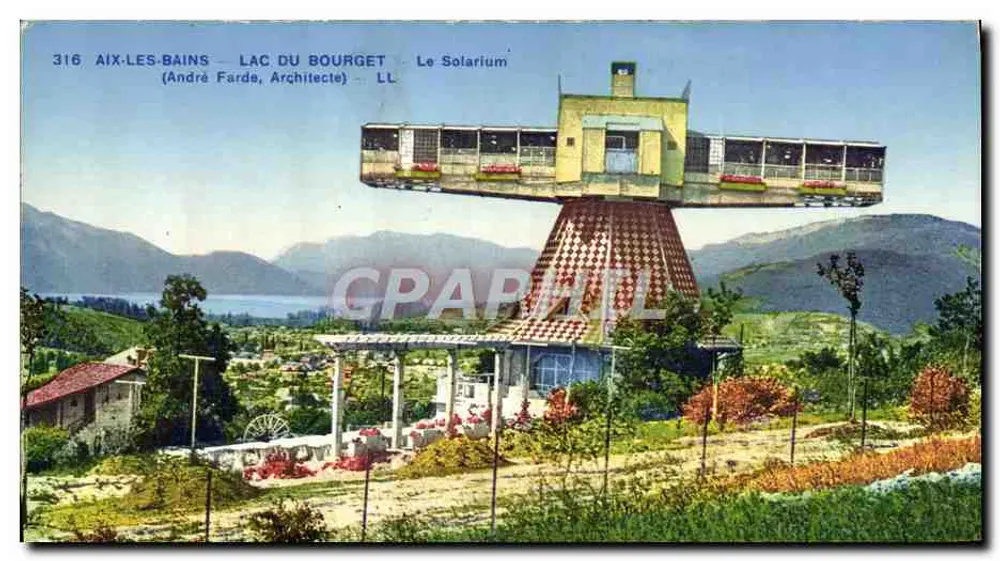 Aix-les-Bains — Lago do Bourget — O Solarium (André Farde, Arquiteto) - Frente