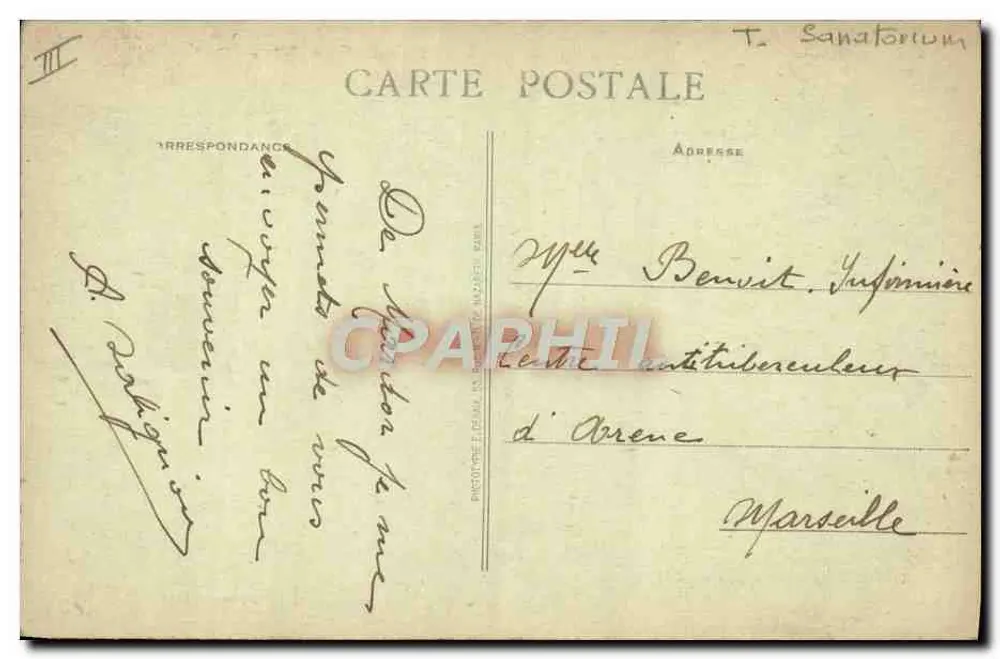 Sanatório de MARDOR — Fachada principal — Edição do Sanatório - Verso