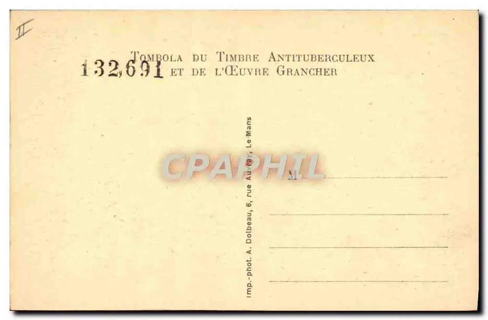 Chegada ao Sanatório — Associação de Higiene Social e Preservação Antituberculosa da Sarthe — PARIGNÉ-L'ÉVÉQUE (Sarthe) - Verso