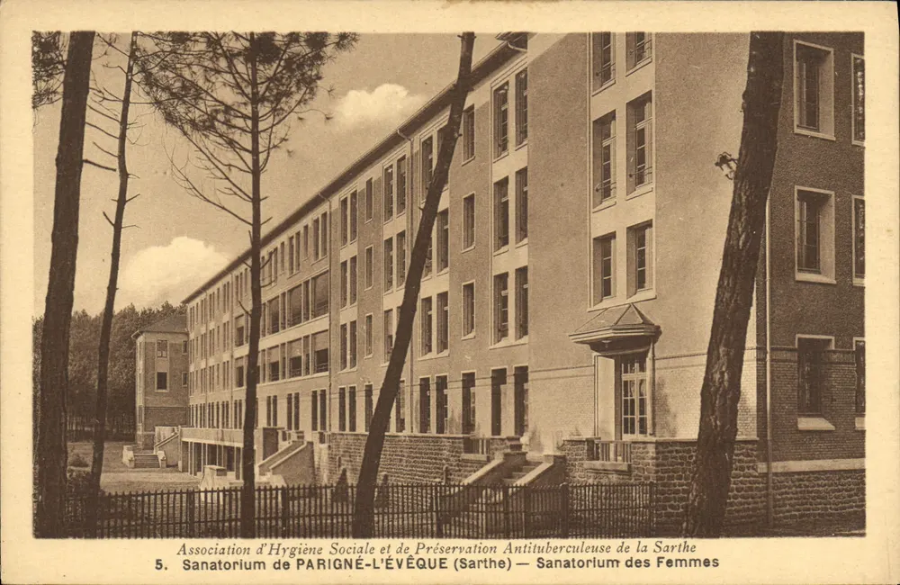 Sanatorium de PARIGNÉ-L'ÉVÊQUE (Sarthe) — Sanatorium der Frauen — Vereinigung für Sozialhygiene und Tuberkuloseprävention der Sarthe - Vorderseite