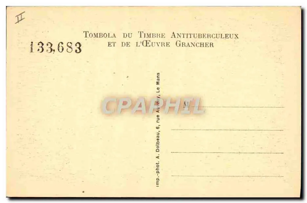 Sanatorium de PARIGNÉ-L'ÉVÊQUE (Sarthe) — Sanatorium der Frauen — Vereinigung für Sozialhygiene und Tuberkuloseprävention der Sarthe - Rückseite