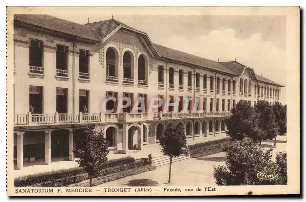 Sanatório F. Mercier — Tronquet (Allier) — Fachaça, vista do Leste - Frente