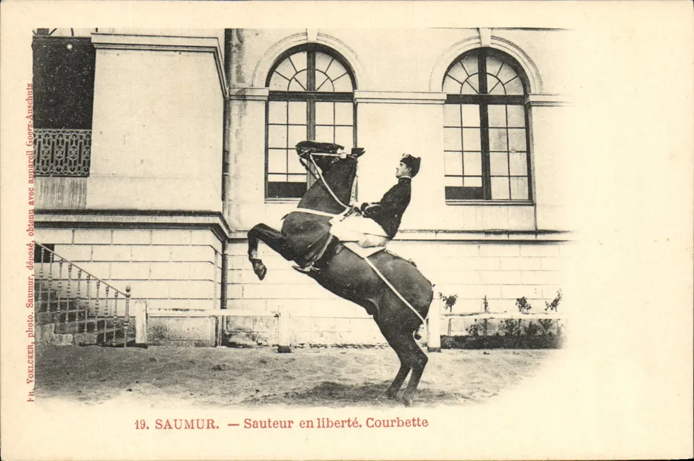 Saumur — Freestyle Springreiter. Coursing — H. Yorlzeren, Foto. Saumur, Verlag Goerz-Auschutz - Vorderseite