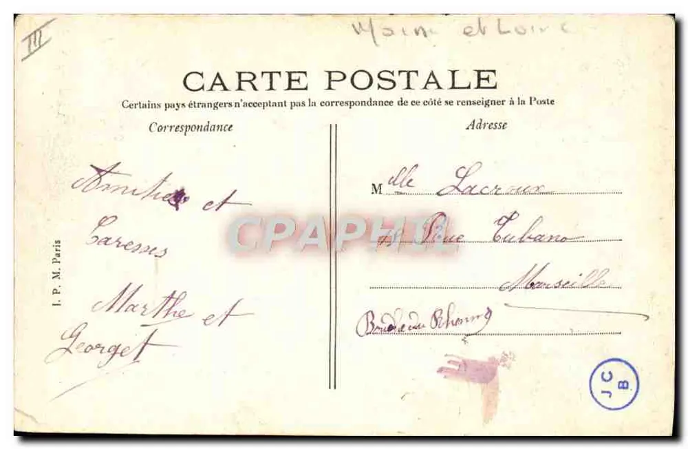 Saumur — Carrossel — Editor: V. Rache, Saumur, n° 154 - Verso