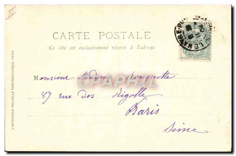 Le Havre — Der Transatlantiker "La Savoie" — LL. — Imprimerie Nouvelle Photographique, Paris - Rückseite